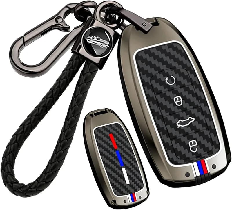 ontto Capa Protetora Chave Com Padrão De Fibra De Carbono, Em Metal E Silicone, Compatível Com Chery Tiggo 8 Pro, Tiggo 8 Pro Max, Tiggo 7 Pro Max E Omoda 5C.…